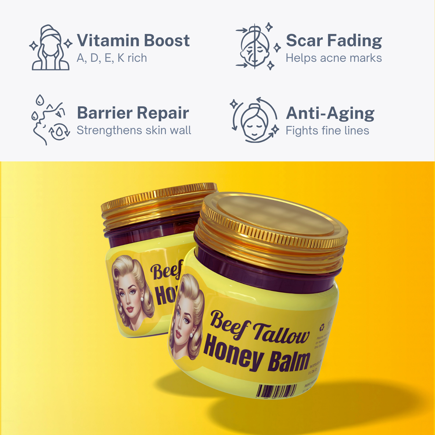 Golden Glow Beef Tallow Honey Balm™